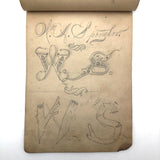 AUCTION: c.1900 WIlliam A. Spengler, Freeport, IL Sketchbook (Closing May 24, 4pm et)