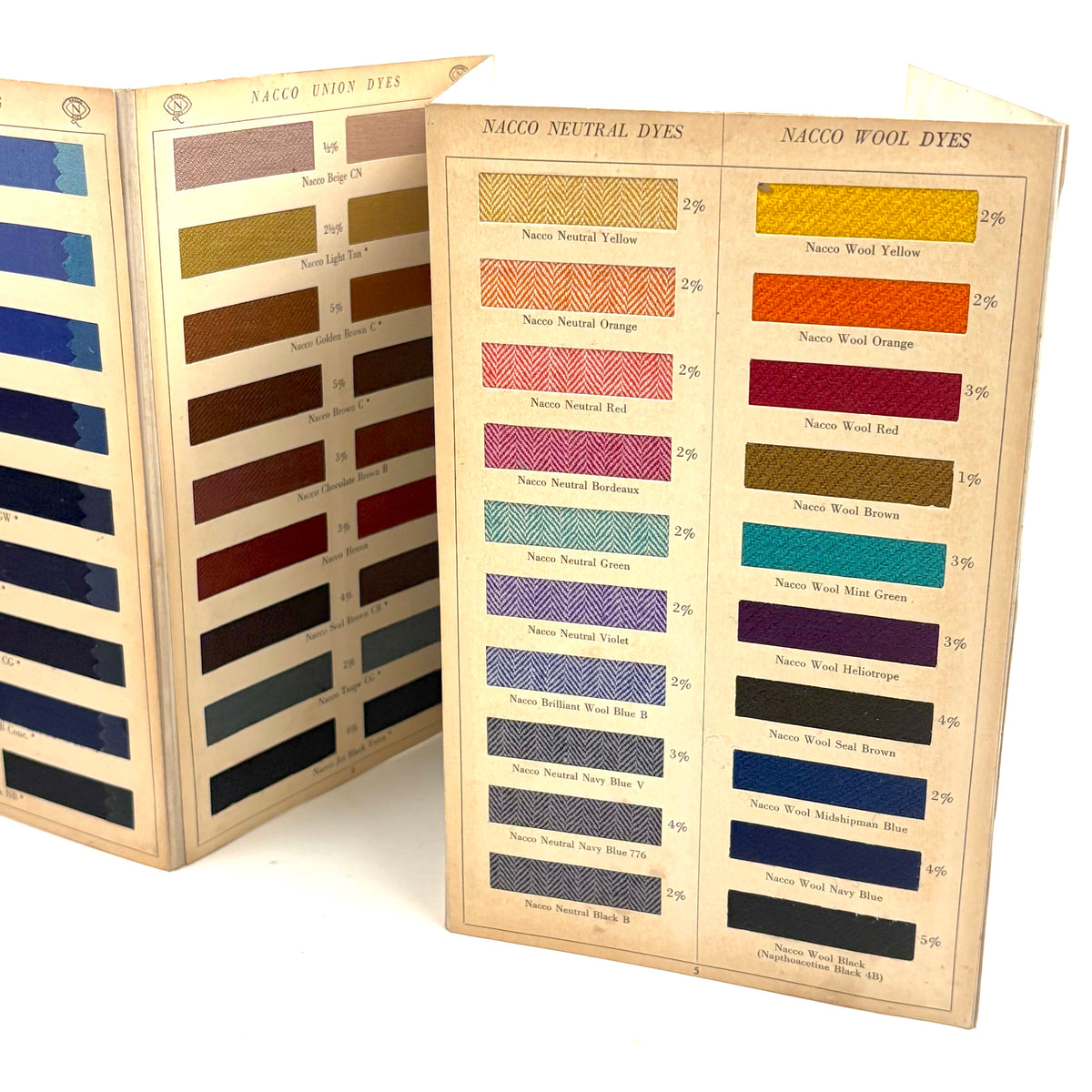 National Aniline & Chemical Co. Nacco Dyes Color Samples on Thread, 90 ...