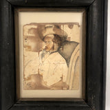Portrait of Smoking Man, Fine 19th C. John Henry Sylvester British Watercolor Drawing