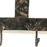 SOLD Wonderful 19th C. American Folk Art Painted Iron Wall Six Hook Hanging Rack