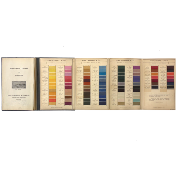 John Campbell Co. Camel Dyes for Cotton, Antique 86 Color Samples on Thread