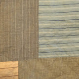 Boldly Graphic Handmade Quilt, Indigo Calico with Piecework Squares and Shirting Fabric Reverse