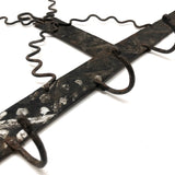 SOLD Wonderful 19th C. American Folk Art Painted Iron Wall Six Hook Hanging Rack