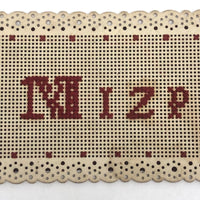 MIZPAH, 19th C. Punch Paper Embroidery on Ribbon