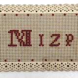 MIZPAH, 19th C. Punch Paper Embroidery on Ribbon
