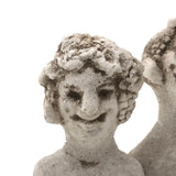 Curious Little Pair of Smiling Chalkware Busts (Flat Backs)