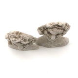 Curious Little Pair of Smiling Chalkware Busts (Flat Backs)