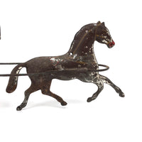 Antique Painted Tin Toy, Galloping Horse and Cart