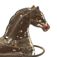 Antique Painted Tin Toy, Galloping Horse and Cart