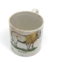 Wonderful and Very Rare Early 19th c. Transferware Child's Cup: LION