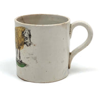 Wonderful and Very Rare Early 19th c. Transferware Child's Cup: LION