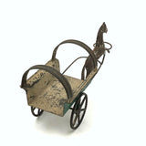 Antique Painted Tin Toy, Galloping Horse and Cart