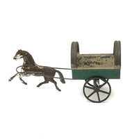 Antique Painted Tin Toy, Galloping Horse and Cart