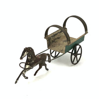 Antique Painted Tin Toy, Galloping Horse and Cart