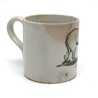 Wonderful and Very Rare Early 19th c. Transferware Child's Cup: LION