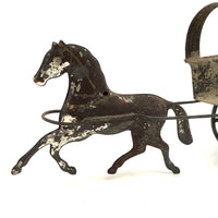 Antique Painted Tin Toy, Galloping Horse and Cart