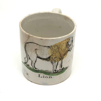 Wonderful and Very Rare Early 19th c. Transferware Child's Cup: LION