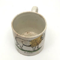 Wonderful and Very Rare Early 19th c. Transferware Child's Cup: LION