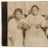 Antique Mounted Photo of Three Smiling Young Presumed African American Women (Named on Reverse)
