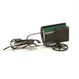 Antique Painted Tin Toy, Galloping Horse and Cart