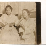 Antique Mounted Photo of Three Smiling Young Presumed African American Women (Named on Reverse)