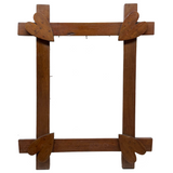 Hearts in the Corners, Large Mid 19th Century Folk Art Frame with Original Blown Glass