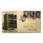 Jackson (Early) Refrigerator Advertising Cover to "Meat Market", W. Troy, 1883, with Fancy Cancellations