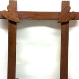 Hearts in the Corners, Large Mid 19th Century Folk Art Frame with Original Blown Glass