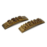 RAISIN PIES, Classic Pair of 5 Inch Heavy Brass Curved Print Blocks, c. 1940s-50s