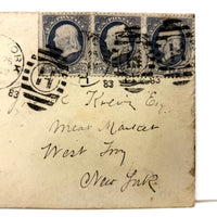 Jackson (Early) Refrigerator Advertising Cover to "Meat Market", W. Troy, 1883, with Fancy Cancellations