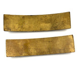 RAISIN PIES, Classic Pair of 5 Inch Heavy Brass Curved Print Blocks, c. 1940s-50s