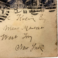 Jackson (Early) Refrigerator Advertising Cover to "Meat Market", W. Troy, 1883, with Fancy Cancellations