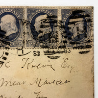 Jackson (Early) Refrigerator Advertising Cover to "Meat Market", W. Troy, 1883, with Fancy Cancellations