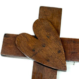 Hearts in the Corners, Large Mid 19th Century Folk Art Frame with Original Blown Glass