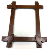 Hearts in the Corners, Large Mid 19th Century Folk Art Frame with Original Blown Glass