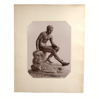 Giacomo or Carlo Brogi c. 1880 Albumen Print of Seated Hermes (Mercurio) at Naples Museum