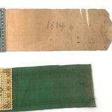 Friendship + Remember Me, Pair of Early Punch Paper Embroideries on Ribbon