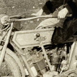 Two Women in Hats on Early Motorcycles (Pope and Emblem), C. 1910s Snapshot