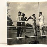 Young Boxers in Ring with Trainers, Cinematic Feeling c. 1950s Glossy Snapshot