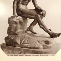 Giacomo or Carlo Brogi c. 1880 Albumen Print of Seated Hermes (Mercurio) at Naples Museum