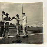 Young Boxers in Ring with Trainers, Cinematic Feeling c. 1950s Glossy Snapshot