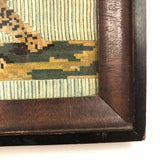 Stalking Leopard: 18th/19th Century Silk Needlepoint Against Pale Green Ground