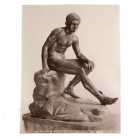 Giacomo or Carlo Brogi c. 1880 Albumen Print of Seated Hermes (Mercurio) at Naples Museum