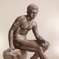 Giacomo or Carlo Brogi c. 1880 Albumen Print of Seated Hermes (Mercurio) at Naples Museum