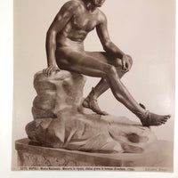Giacomo or Carlo Brogi c. 1880 Albumen Print of Seated Hermes (Mercurio) at Naples Museum