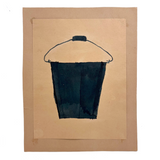 SOLD Black Pail, Bold and Very Satisfying c. 1930s School Marker on Paper Drawing
