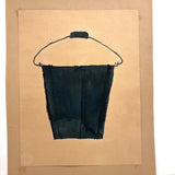 SOLD Black Pail, Bold and Very Satisfying c. 1930s School Marker on Paper Drawing
