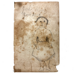 Good Book, Good Book, Very Sweet Antique Graphite Endpaper Drawing