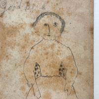 Good Book, Good Book, Very Sweet Antique Graphite Endpaper Drawing