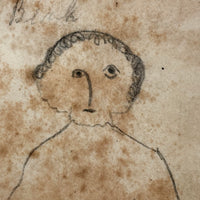 Good Book, Good Book, Very Sweet Antique Graphite Endpaper Drawing
